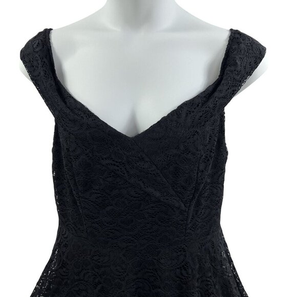 H R Homrain Women 3X Black Lace High Low Sleeveless Midi Dress Whimsigoth Witchy - Picture 4 of 16